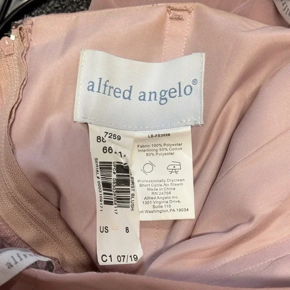 Alfred Angelo Strapless Dusty Rose Bridesmaid Dress Size 8 - Picture 4 of 8